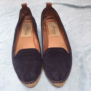 Blue suede espadrilles. Size 6.5